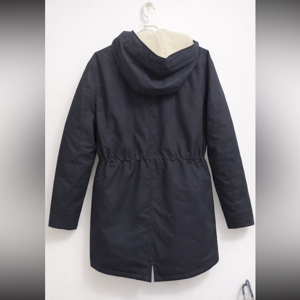 HoodLamb Men's Black Long Organic Hemp Parka - Picture 2 of 4